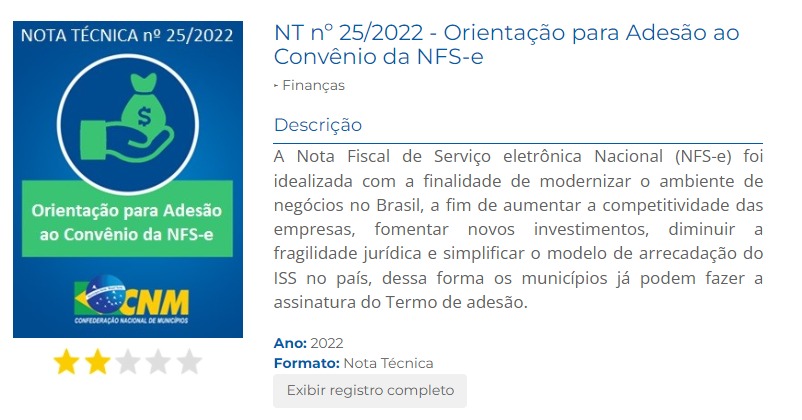 Formulário para adesão de Municípios ao convênio NFS-e — Portal da Nota  Fiscal de Serviço eletrônica